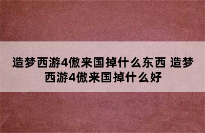 造梦西游4傲来国掉什么东西 造梦西游4傲来国掉什么好